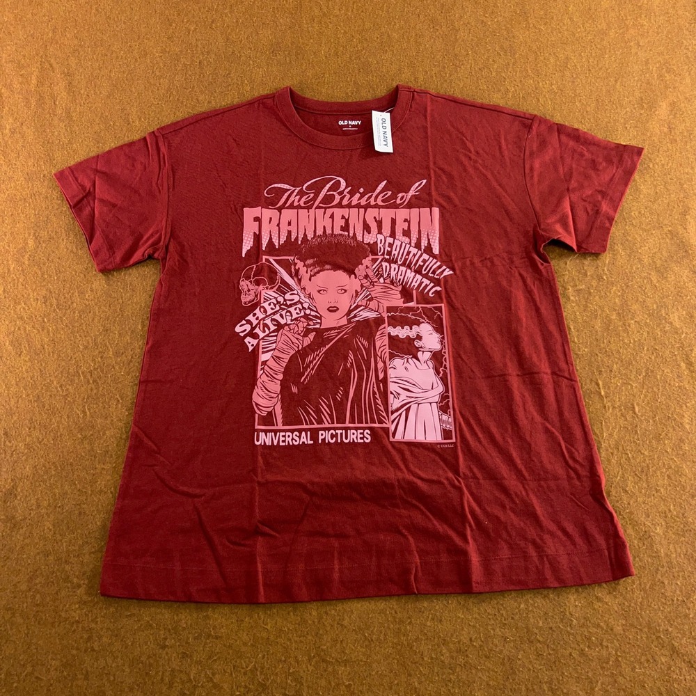 Old Navy Women Medium Red Bride of Frankenstein Graphic T-Shirt NWT